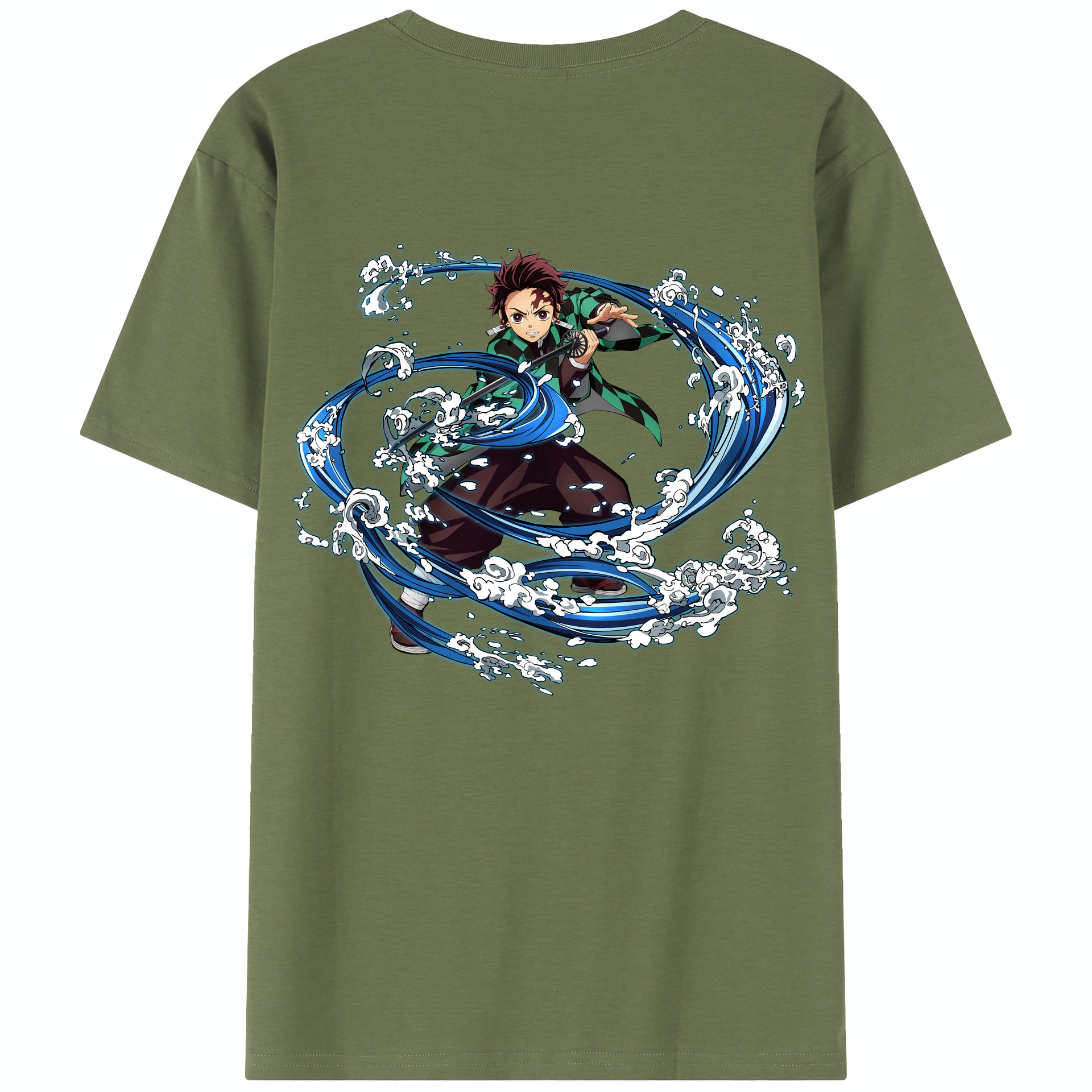 （画像用） 鬼滅の刃 竈門 炭治郎／かまど たんじろう Kamado Tanjirou 綿100％半袖Tシャツ（背面プリント）